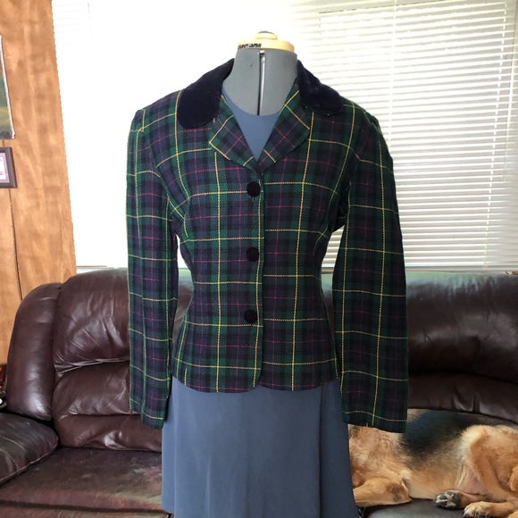 John Roberts Vintage Plaid Blazer - Picture 7 of 13